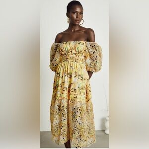 NWT Miss Rosier Cl’emence Floral Print Cut-Out Midi Dress,Size-Small